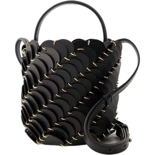 Leather Bucket Bag - Shoulder Strap - Open Top , female, Sizes: ONE SIZE - Paco Rabanne - Modalova