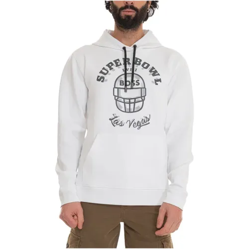 W-Receiver-Nfl Sweatshirt with hood , male, Sizes: L, M, XL, S, 2XL - Boss - Modalova