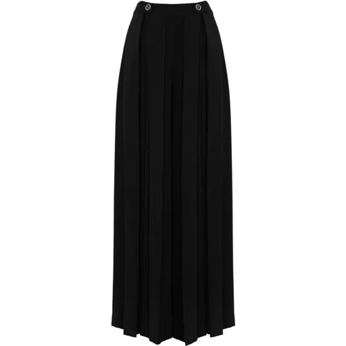 Schwarze Plissierte Hose Crepe Design , Damen, Größe: S - Twinset - Modalova