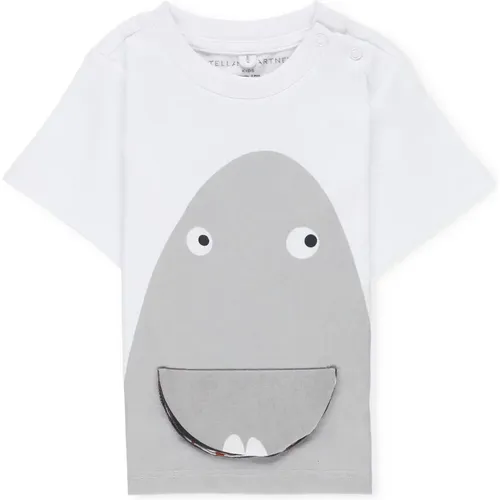 Junior Weiße Baumwoll-T-Shirt mit Druck - Stella Mccartney - Modalova