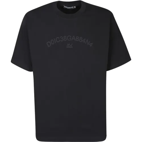 Roundneck Tee Stylish Logo Print , male, Sizes: M, S - Dolce & Gabbana - Modalova