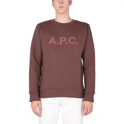 Sweatshirt With Embroidered Logo , male, Sizes: S - A.p.c. - Modalova