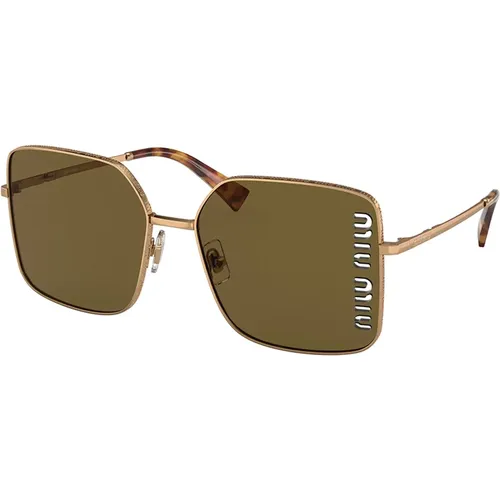 Goldbraune Sonnenbrille MU 51Ys - Miu Miu - Modalova