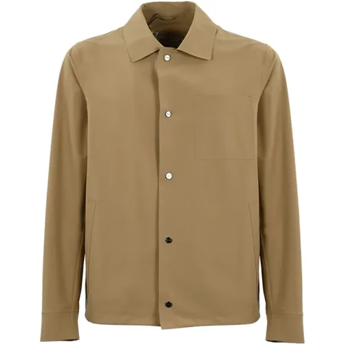 Men Long Sleeve Button-Up Jacket , male, Sizes: S, M, 2XL - Herno - Modalova