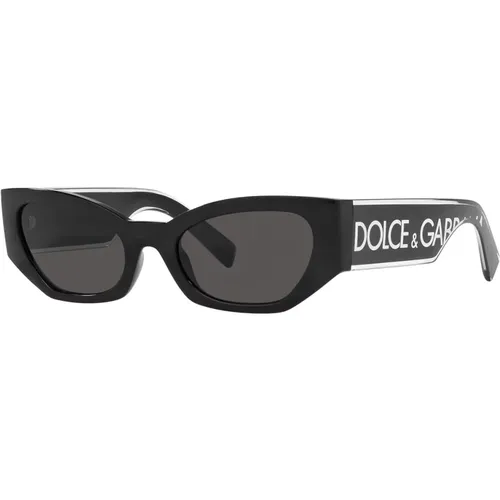 Womens Cat-Eye Sunglasses with Oversized Logo , unisex, Sizes: 52 MM - Dolce & Gabbana - Modalova