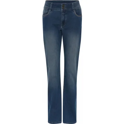 Flared Denim Jeans Medium , female, Sizes: L, 2XL, 4XL, 3XL, XS, S, M - C.Ro - Modalova