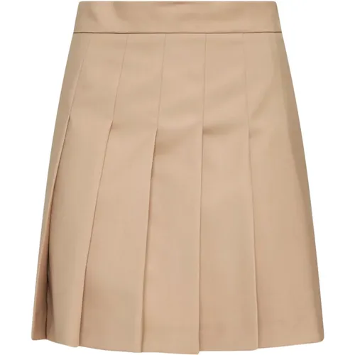 Angel Tan Pleated Miniskirt , female, Sizes: S, XS - Max Mara Studio - Modalova