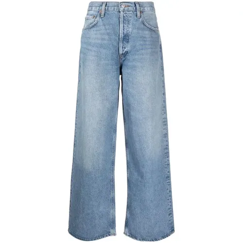 Light High-Rise Straight-Leg Jeans , female, Sizes: W30, W27, W24, W28, W25 - Agolde - Modalova