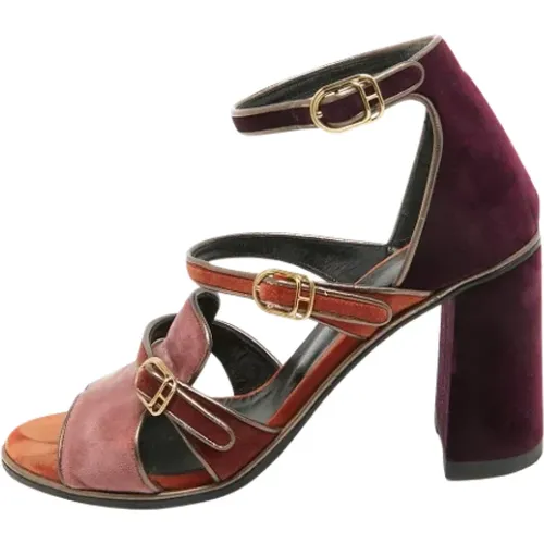 Pre-owned Velvet sandals , female, Sizes: 6 UK - Hermès Vintage - Modalova