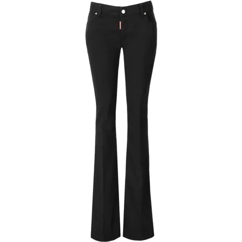 Schwarze Flare Jeans mit Mittlerer Taille , Damen, Größe: XS - Dsquared2 - Modalova