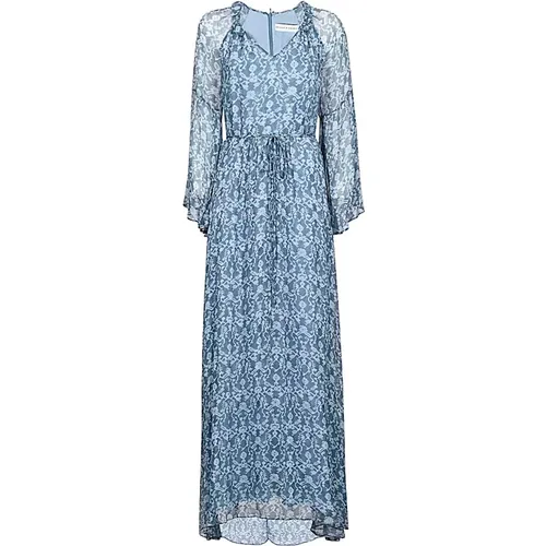 Printed Long Dress , female, Sizes: L - Skills & Genes - Modalova