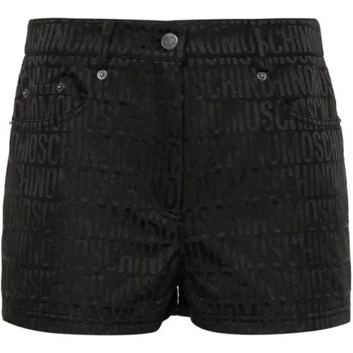 Schwarze Logo Jacquard Shorts , Damen, Größe: S - Moschino - Modalova