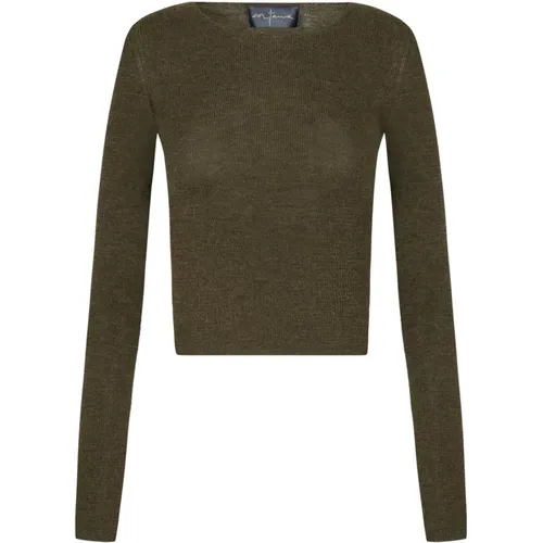 Alpaca Merino Jersey in Khaki , female, Sizes: XL, L, M - Cortana - Modalova