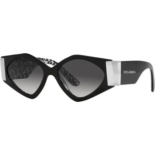 Irregular Shape Sunglasses with Silver Details , unisex, Sizes: 55 MM - Dolce & Gabbana - Modalova