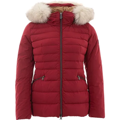 Bordeaux Padded Jacket with Fur Collar , female, Sizes: S - Peuterey - Modalova