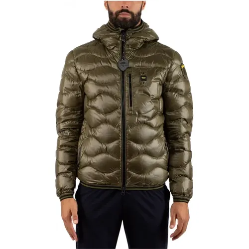 Herren Blouson Jacke , Herren, Größe: L - Blauer - Modalova