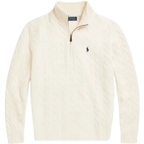 Twisted wool and cashmere half-zip sweater , male, Sizes: L - Polo Ralph Lauren - Modalova