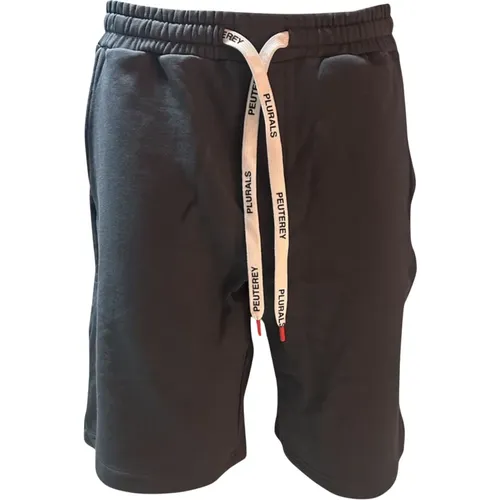 Graue Baumwoll-Logo-Shorts hinten - Peuterey - Modalova