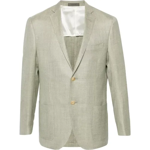 Luxury Wool Silk Linen Jacket , male, Sizes: 2XL, L - Corneliani - Modalova