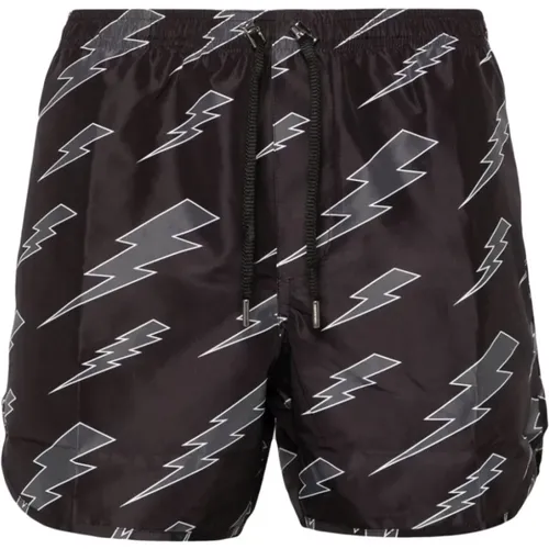 Thunderbolt Print Shorts , male, Sizes: M, S - Neil Barrett - Modalova