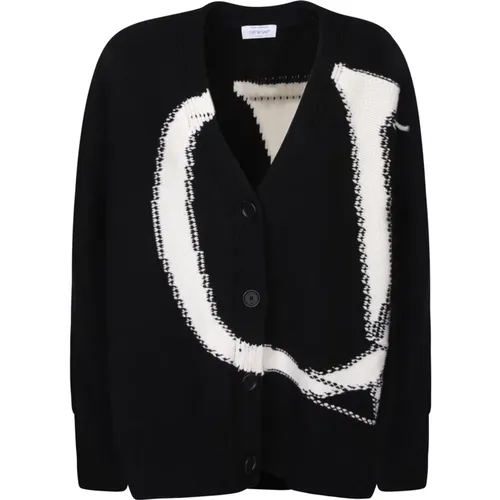 Schwarzer Pullover für Frauen Aw23 , Damen, Größe: S - Off White - Modalova