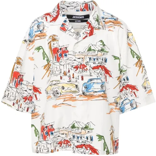 Cars Print Camp Collar Shirt , male, Sizes: S, L, M - Jacquemus - Modalova