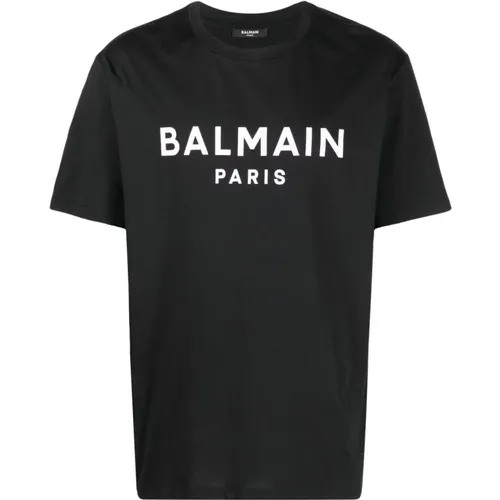 Logo-Print Crew Neck T-Shirt , male, Sizes: S, M - Balmain - Modalova