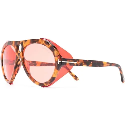 Rote Acetat Aviator Sonnenbrille,Sonnenbrille - Tom Ford - Modalova