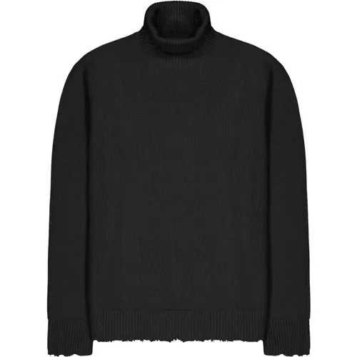 Turtleneck Sweater With Wool Breakages , Herren, Größe: M - Laneus - Modalova