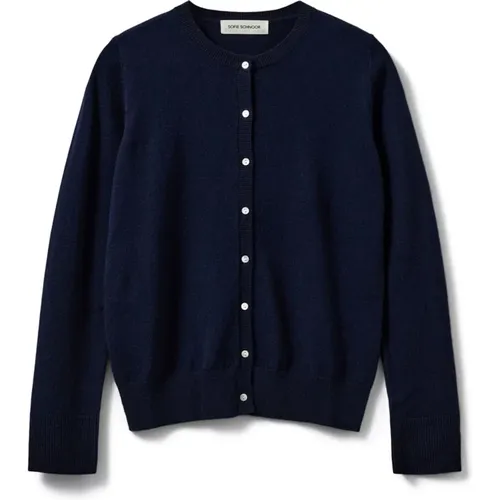 Navy Cardigan with Buttons , female, Sizes: S, XS, M, XL - Sofie Schnoor - Modalova