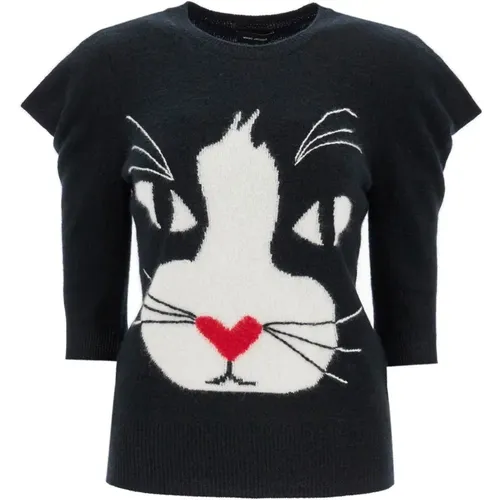 Katzen-Intarsien-Kaschmir-Pullover , Damen, Größe: L - Marc Jacobs - Modalova