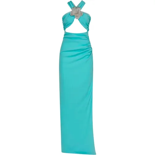Elegantes Langes Kleid mit Intrigantem Ausschnitt , D, Größe: M - Amen - Modalova