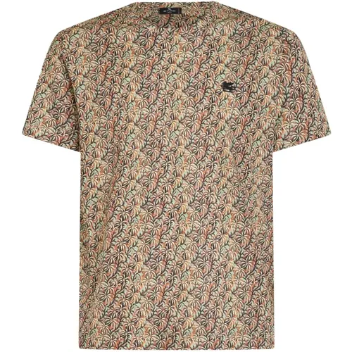 Tropisches Print Baumwoll Jersey T-shirt - ETRO - Modalova