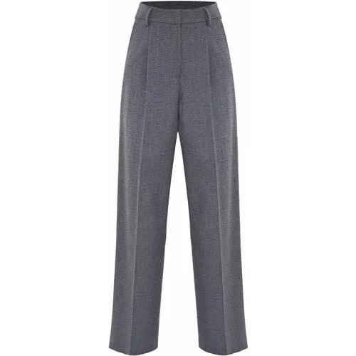 Pleated straight leg trousers for women , Damen, Größe: 2XL - Kocca - Modalova