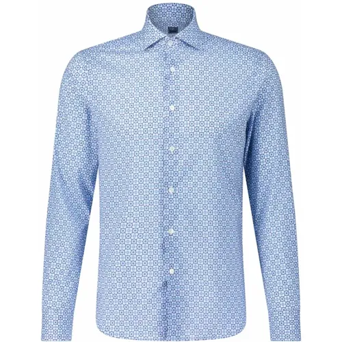 Spring/Summer Cotton Shirt with Print , male, Sizes: 3XL, 5XL, M, L - Fedeli - Modalova