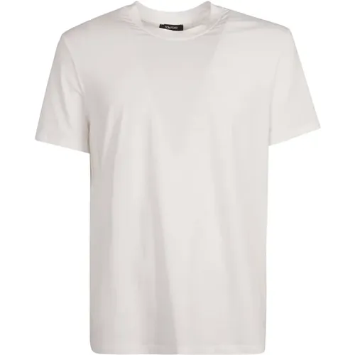 Weißes Crew-Neck T-Shirt , Herren, Größe: XL - Tom Ford - Modalova