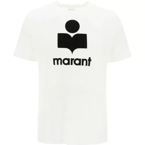 Logo Leinen T-Shirt , Herren, Größe: XL - Isabel marant - Modalova