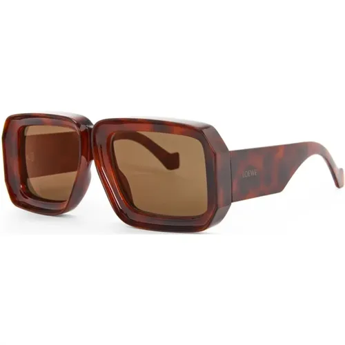 Tortoise Square Sunglasses for Women , female, Sizes: 56 MM - Loewe - Modalova