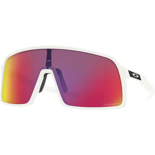 Weiße/Prizm Road Sonnenbrille , Herren, Größe: 37 MM - Oakley - Modalova