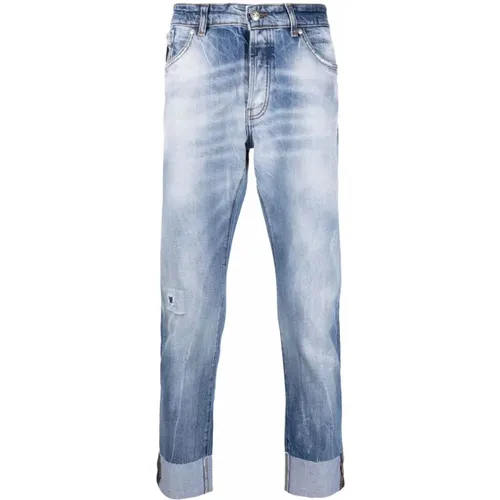 Denim Gerades Jeans mit Aufgerolltem Saum , Herren, Größe: W30 - John Richmond - Modalova