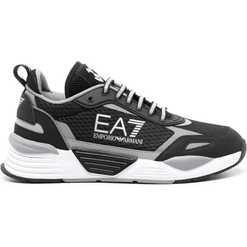 Schwarze Casual Trainers Sneaker , Herren, Größe: 44 EU - Emporio Armani EA7 - Modalova