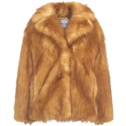 Luxuriöse Faux Fur Shearling Jacke , Damen, Größe: 2XS - STAND STUDIO - Modalova