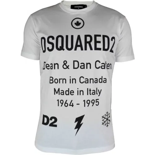 Weißes T-Shirt mit Logo Dsquared2 - Dsquared2 - Modalova