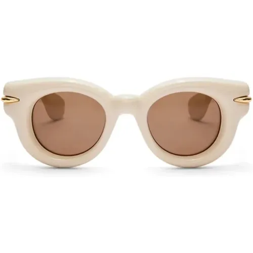 Inflated Round Ivory Sunglasses , female, Sizes: ONE SIZE - Loewe - Modalova