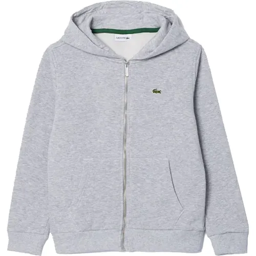 Klassischer Full Zip Hoodie mit Gesticktem Logo - Lacoste - Modalova