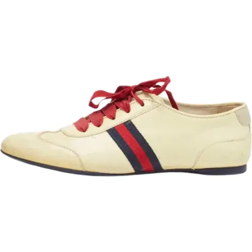 Pre-owned Leather sneakers , female, Sizes: 3 UK - Gucci Vintage - Modalova