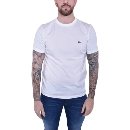 Logo Jersey T-shirt Ss24 Weiß , Herren, Größe: L - C.P. Company - Modalova