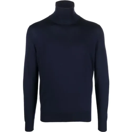 Navy Roll Neck Sweater , male, Sizes: 3XL - Colombo - Modalova
