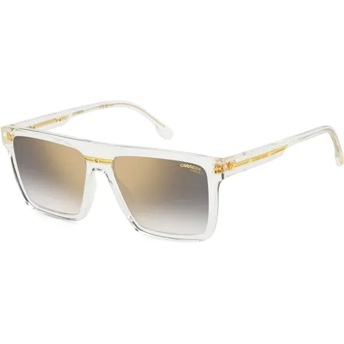 Kristall Graue Sonnenbrille mit Gold Spiegel , Herren, Größe: 58 MM - Carrera - Modalova