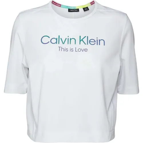 Wo-Ss T-Shirt , Damen, Größe: M - Calvin Klein - Modalova